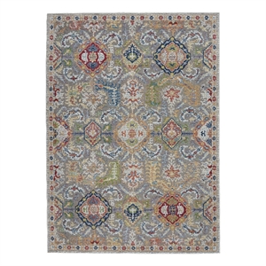 Nourison Global Vintage 5'3&quot x 7'6&quot Grey/Multicolor Traditional Indoor Rug