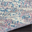 Nourison Grafix 10' Runner White and Pink Fabric Vintage Area Rug (10' Runner)