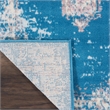 Nourison Grafix 8' Runner Blue Fabric Vintage Area Rug (8' Runner)