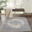 Nourison Grafix 3' x 5' White and Pink Fabric Vintage Area Rug (3' x 5')