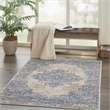 Nourison Grafix 3' x 5' White and Pink Fabric Vintage Area Rug (3' x 5')