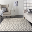 Nourison Grafix 6' x 9' White/Grey Mid-Century Modern Indoor Rug Polypropylene
