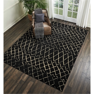 Nourison Grafix 7'10&quot x 9'10&quot Black Bohemian Indoor Rug Polypropylene