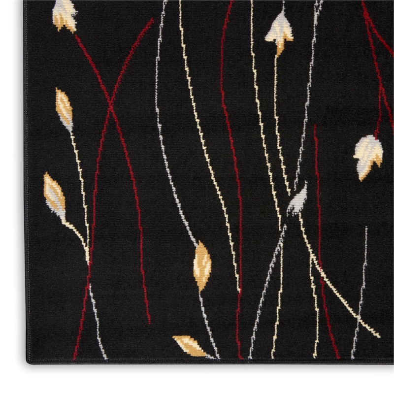 nourison grafix 7'10&quot x 9'10&quot black contemporary indoor rug