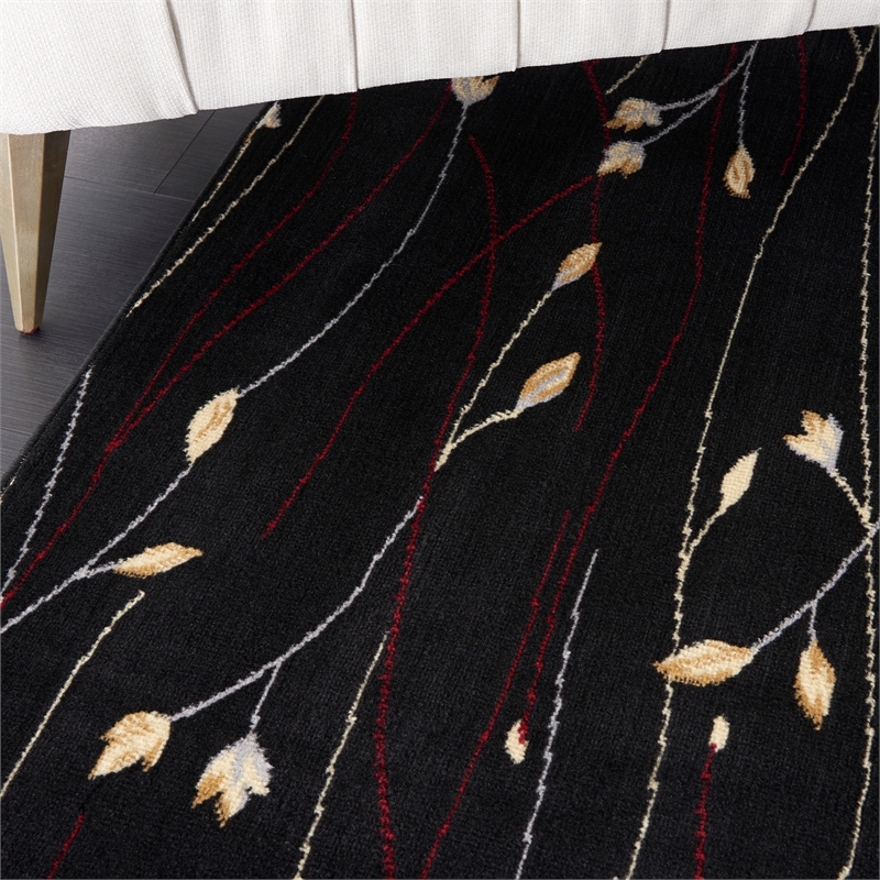 nourison grafix 7'10&quot x 9'10&quot black contemporary indoor rug