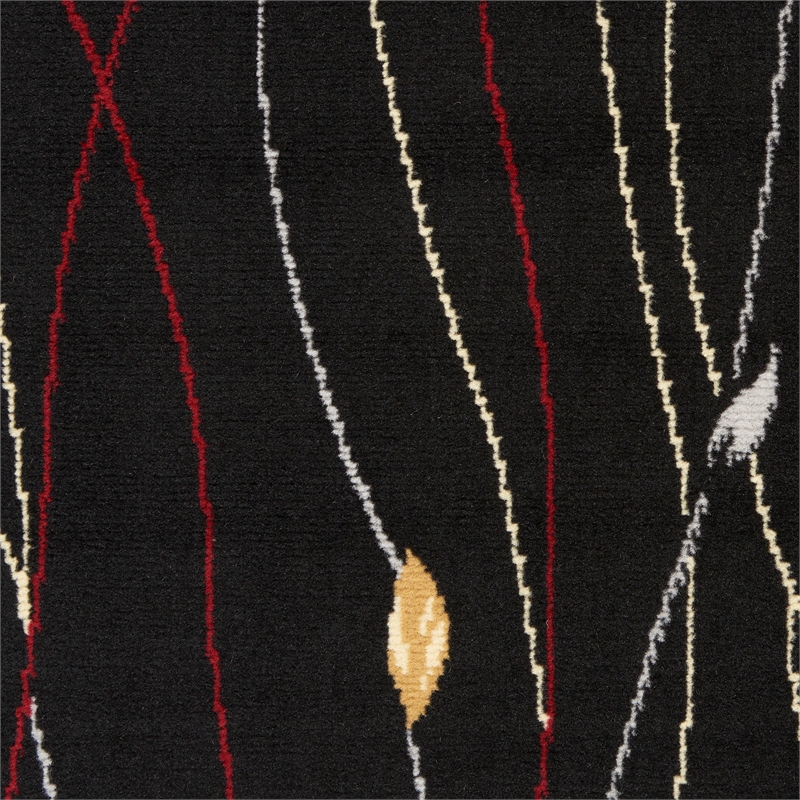 nourison grafix 7'10&quot x 9'10&quot black contemporary indoor rug