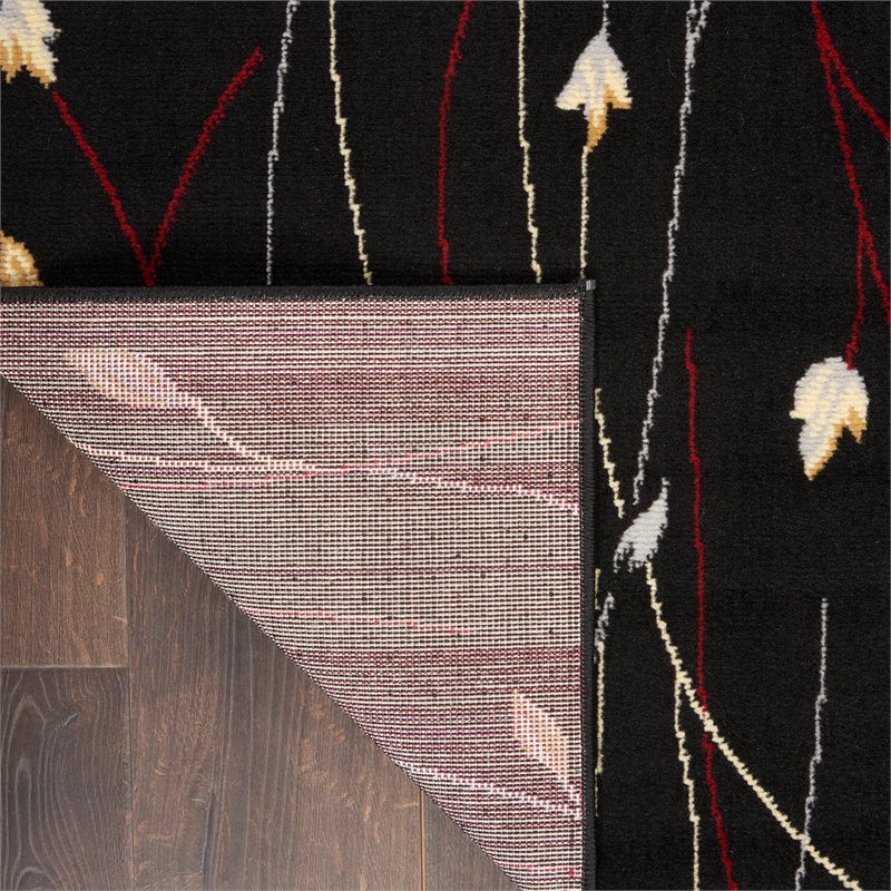 nourison grafix 7'10&quot x 9'10&quot black contemporary indoor rug
