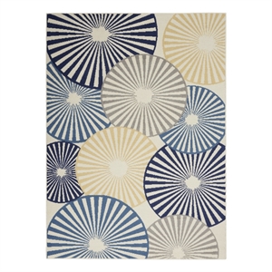 Nourison Grafix 3'9&quot x 5'9&quot White Contemporary Indoor Rug Polypropylene