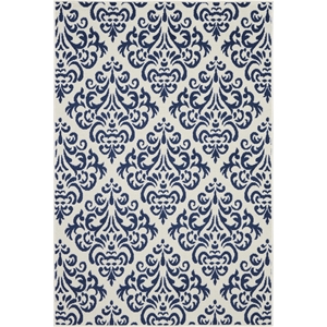 Nourison Grafix 3'9&quot x 5'9&quot White/Blue Transitional Indoor Rug Polypropylene
