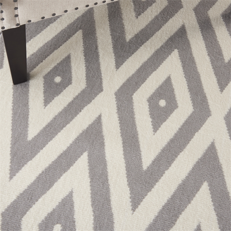 nourison grafix 3'9&quot x 5'9&quot white/gray mid-century modern indoor rug