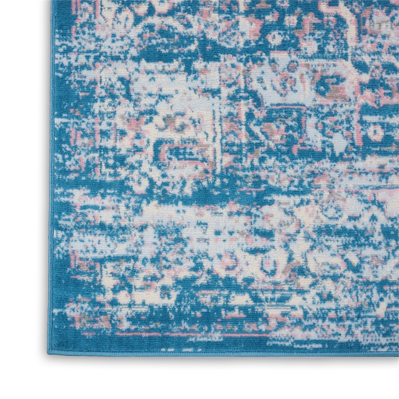 Nourison Grafix 8' x 10' Blue Fabric Vintage Area Rug (8' x 10')