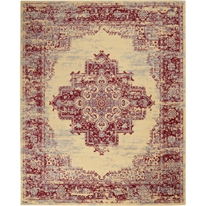 Nourison Grafix 8' x 10' Red and White Fabric Vintage Area Rug (8' x 10')