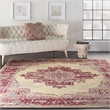 Nourison Grafix 8' x 10' Red and White Fabric Vintage Area Rug (8' x 10')