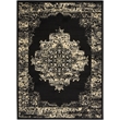 Nourison Grafix 5' x 7' Black and White Fabric Vintage Area Rug (5' x 7')