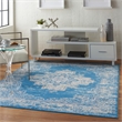 Nourison Grafix 6' x 9' Blue Fabric Vintage Area Rug (6' x 9')