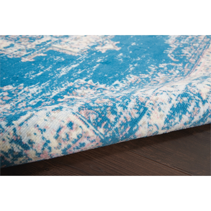 Nourison Grafix 6' x 9' Blue Fabric Vintage Area Rug (6' x 9')