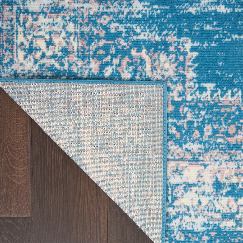 Nourison Grafix 6' x 9' Blue Fabric Vintage Area Rug (6' x 9')