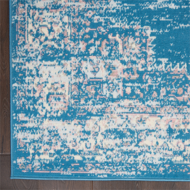 Nourison Grafix 6' x 9' Blue Fabric Vintage Area Rug (6' x 9')