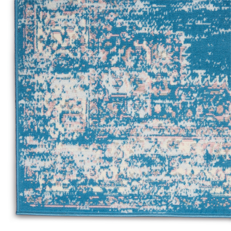 Nourison Grafix 6' x 9' Blue Fabric Vintage Area Rug (6' x 9')