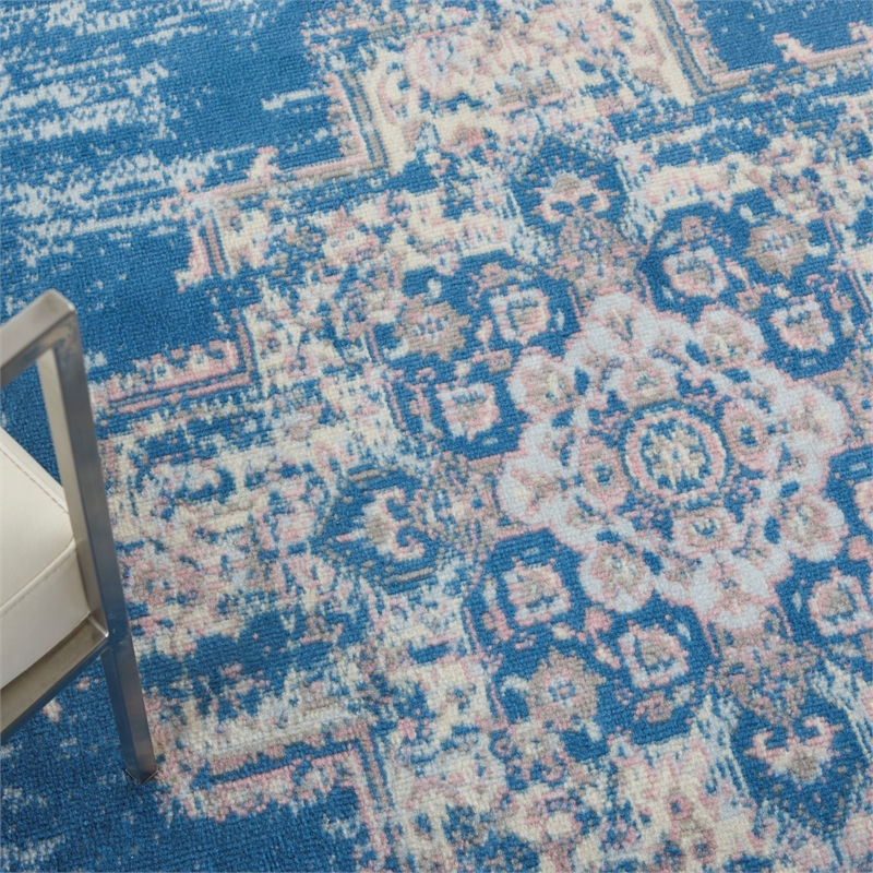 Nourison Grafix 6' x 9' Blue Fabric Vintage Area Rug (6' x 9')