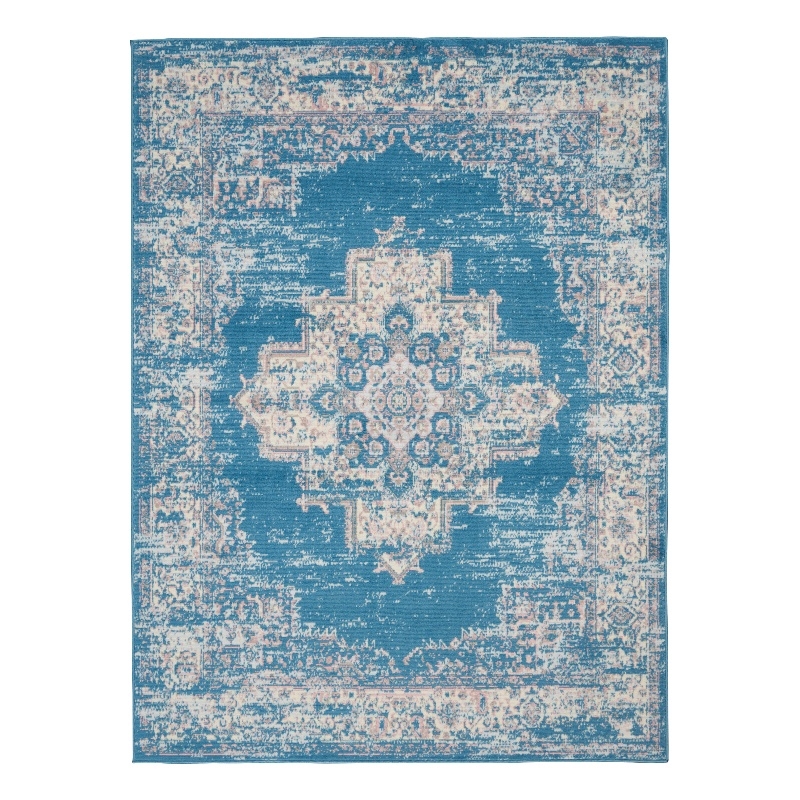 Nourison Grafix 6' x 9' Blue Fabric Vintage Area Rug (6' x 9')