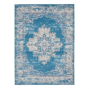 Nourison Grafix 6' x 9' Blue Fabric Vintage Area Rug (6' x 9')