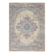 Nourison Grafix 6' x 9' White and Pink Fabric Vintage Area Rug (6' x 9')