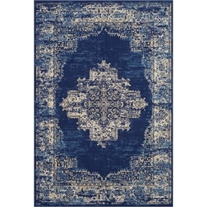 Nourison Grafix 6' x 9' Navy Blue Transitional Indoor Rug Polypropylene