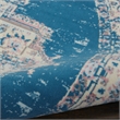 Nourison Grafix 8' x Round Blue Fabric Vintage Area Rug (8' Round)