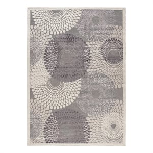 Nourison Graphic Illusions 7'9&quot x 10'10&quot Grey Mid-Century Modern Indoor Rug
