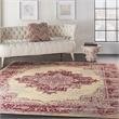 Nourison Grafix 7' x 10' Red and White Fabric Vintage Area Rug (7' x 10')