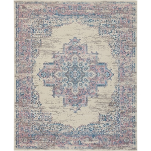 Nourison Grafix 7' x 10' Ivory/Pink Transitional Indoor Rug Polypropylene