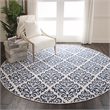 Nourison Grafix 8' x ROUND White/Blue Transitional Indoor Rug Polypropylene