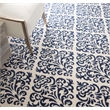 Nourison Grafix 8' x ROUND White/Blue Transitional Indoor Rug Polypropylene