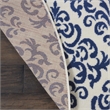 Nourison Grafix 8' x ROUND White/Blue Transitional Indoor Rug Polypropylene
