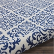 Nourison Grafix 8' x ROUND White/Blue Transitional Indoor Rug Polypropylene