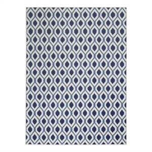Nourison Grafix 5'3&quot x 7'3&quot White/Navy Contemporary Indoor Rug Polypropylene