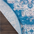 Nourison Grafix 5' x Round Blue Fabric Vintage Area Rug (5' Round)