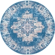 Nourison Grafix 5' x Round Blue Fabric Vintage Area Rug (5' Round)