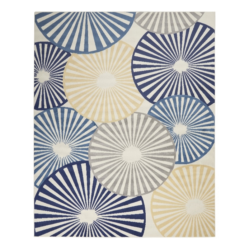 Nourison Grafix 7' x 10' White Contemporary Indoor Rug Polypropylene