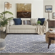 Nourison Grafix 7' x 10' White/Blue Transitional Indoor Rug Polypropylene