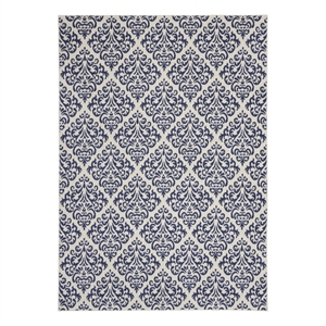 Nourison Grafix 7' x 10' White/Blue Transitional Indoor Rug Polypropylene