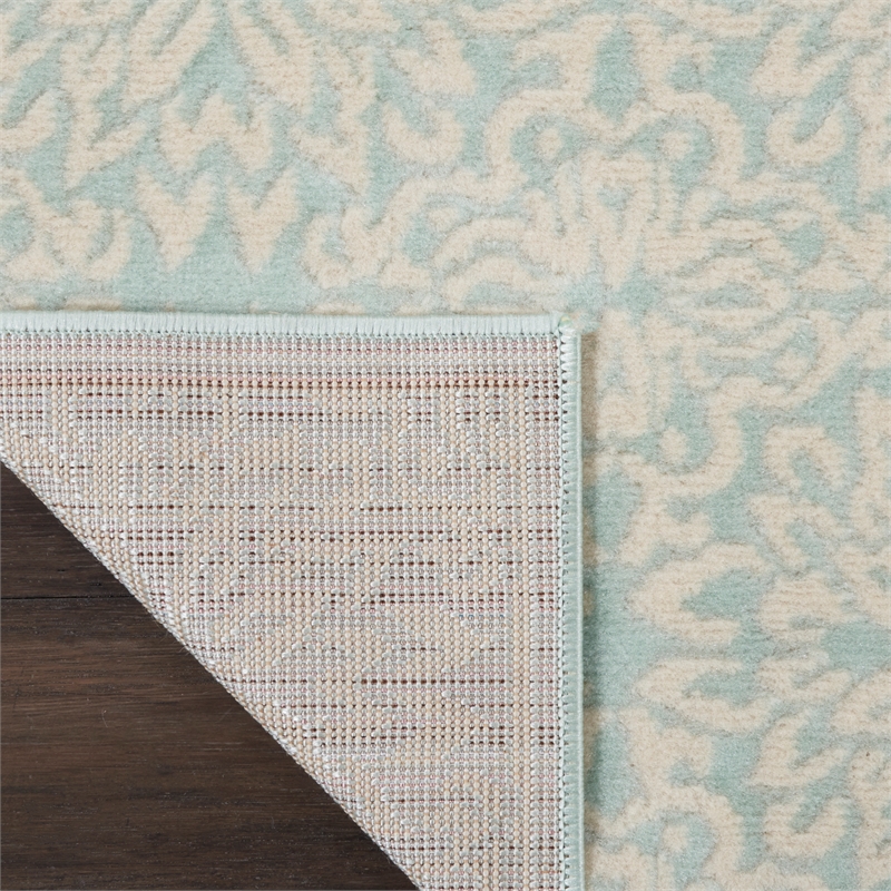Nourison Jubilant 7' Runner Aqua Fabric Farmhouse Area Rug (7' Runner)
