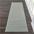 Nourison Jubilant 7' Runner Aqua Fabric Farmhouse Area Rug (7' Runner)