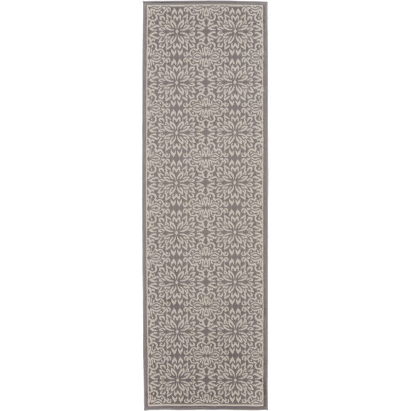 Nourison Jubilant 7' Runner Gray Fabric Farmhouse Area Rug (7' Runner)