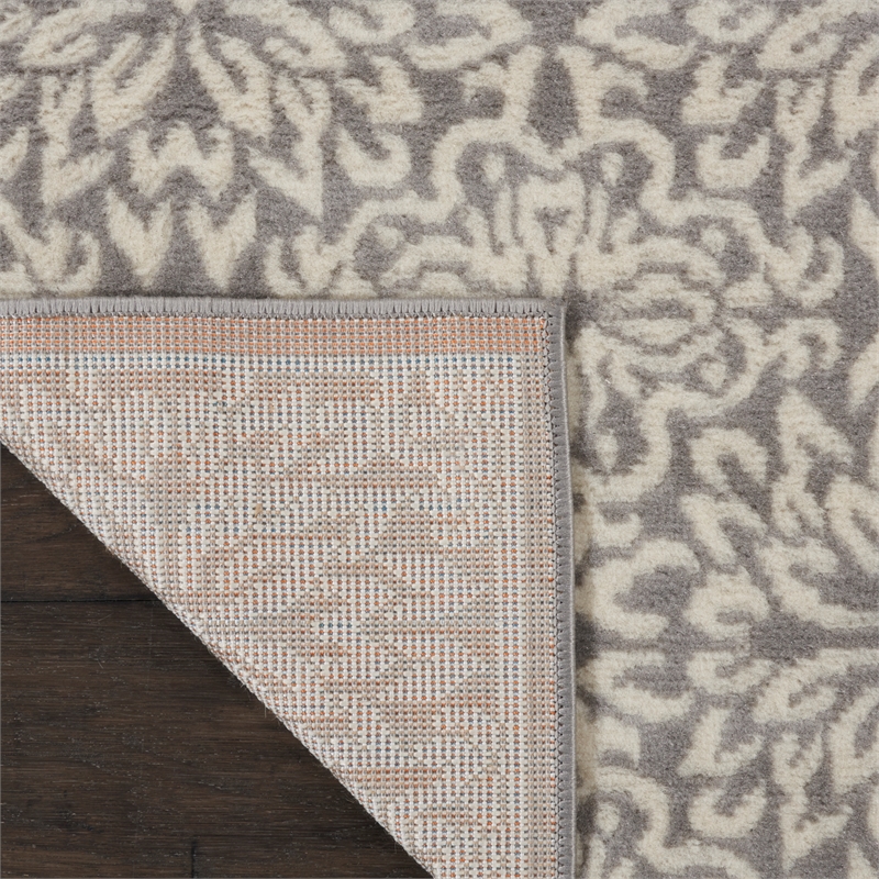 Nourison Jubilant 7' Runner Gray Fabric Farmhouse Area Rug (7' Runner)