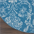 Nourison Jubilant 5' x Round Blue Fabric Vintage Area Rug (5' Round)