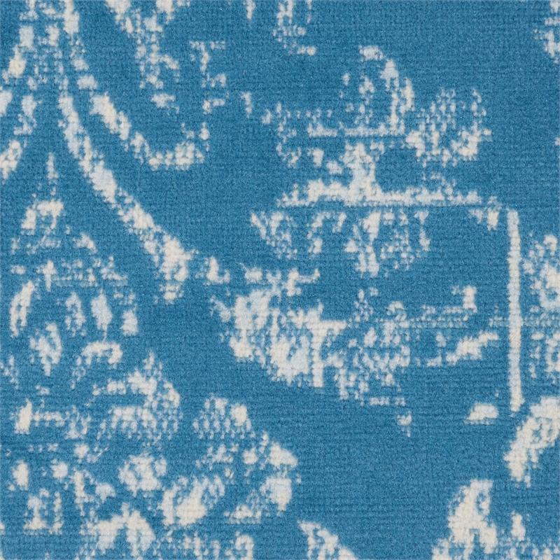 Nourison Jubilant 5' x Round Blue Fabric Vintage Area Rug (5' Round)