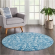 Nourison Jubilant 5' x Round Blue Fabric Vintage Area Rug (5' Round)