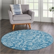 Nourison Jubilant 5' x Round Blue Fabric Vintage Area Rug (5' Round)